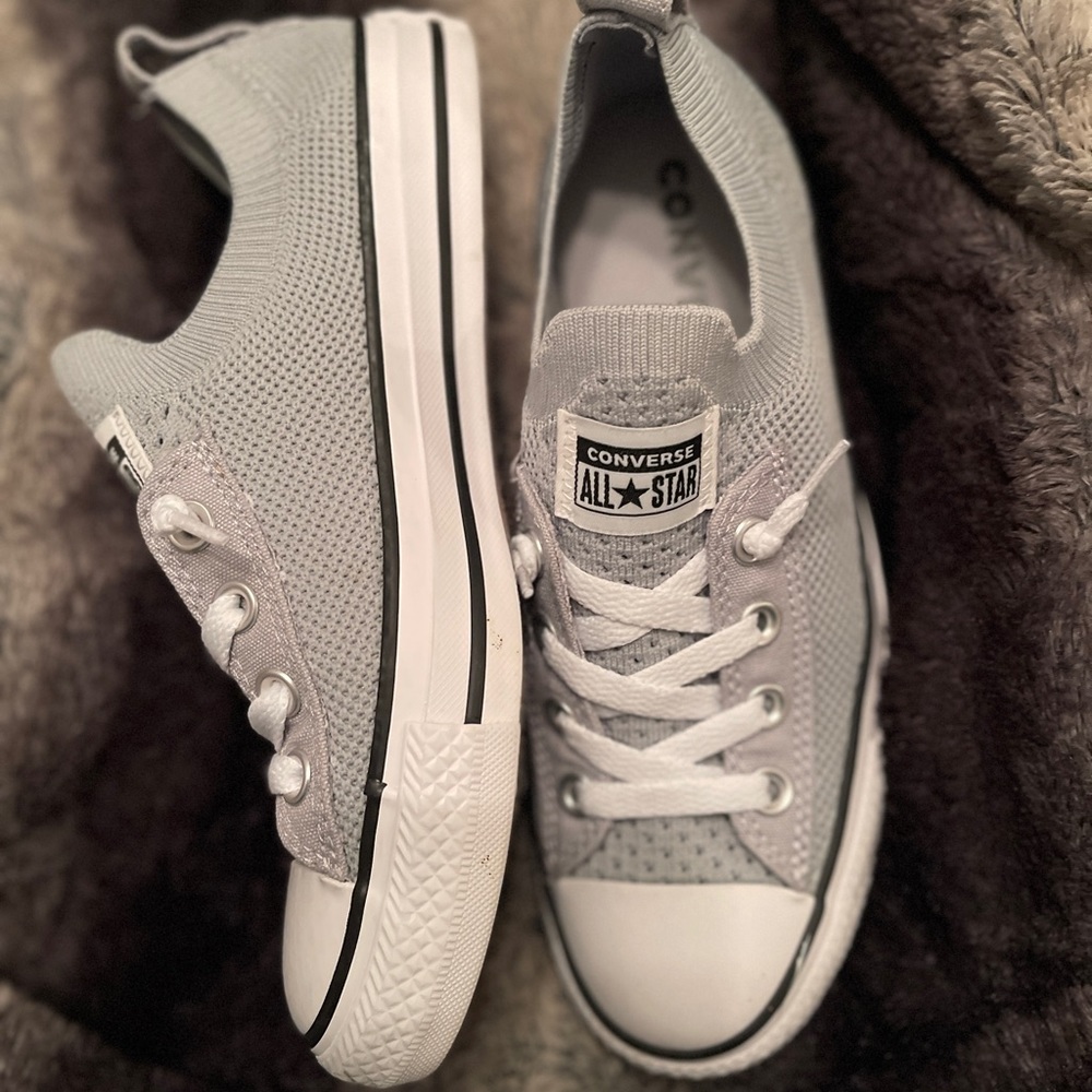 Grey knit slip on converse size 6
